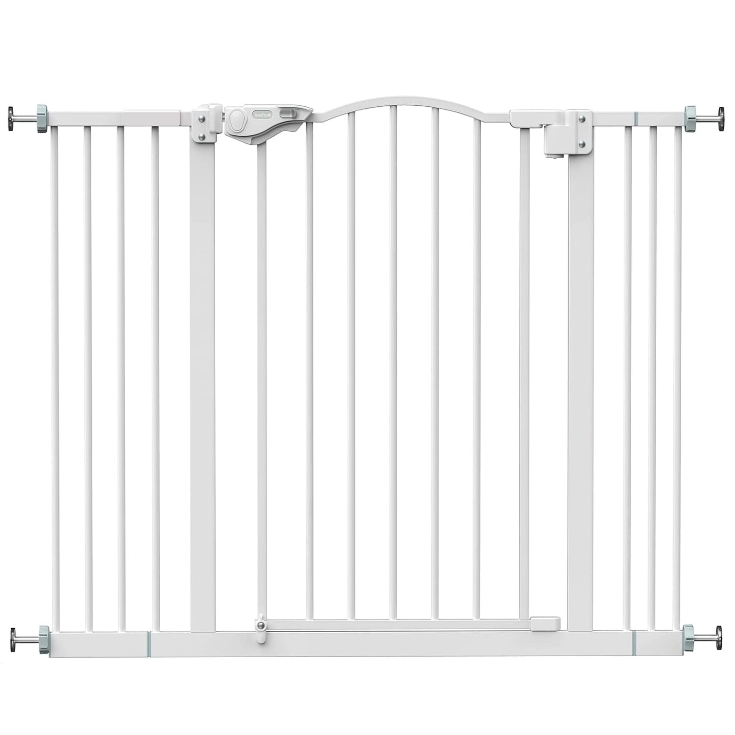 Innotruth 29-39.6" Baby Gate for Stairs, Auto Close Both Sides Dog Gate with One-Hand Opening, 30" Tall Safety Gates for Pets, Hallways, Bedrooms, Wall Pressure Mount No Drill, White