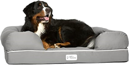 Petfusion Ultimate Dog Bed, Orthopedic Memory Foam, Multiple Sizes and Colors, Medium Firmness Pillow, Waterproof Liner, YKK Zippers, Breathable 35% Cotton Cover